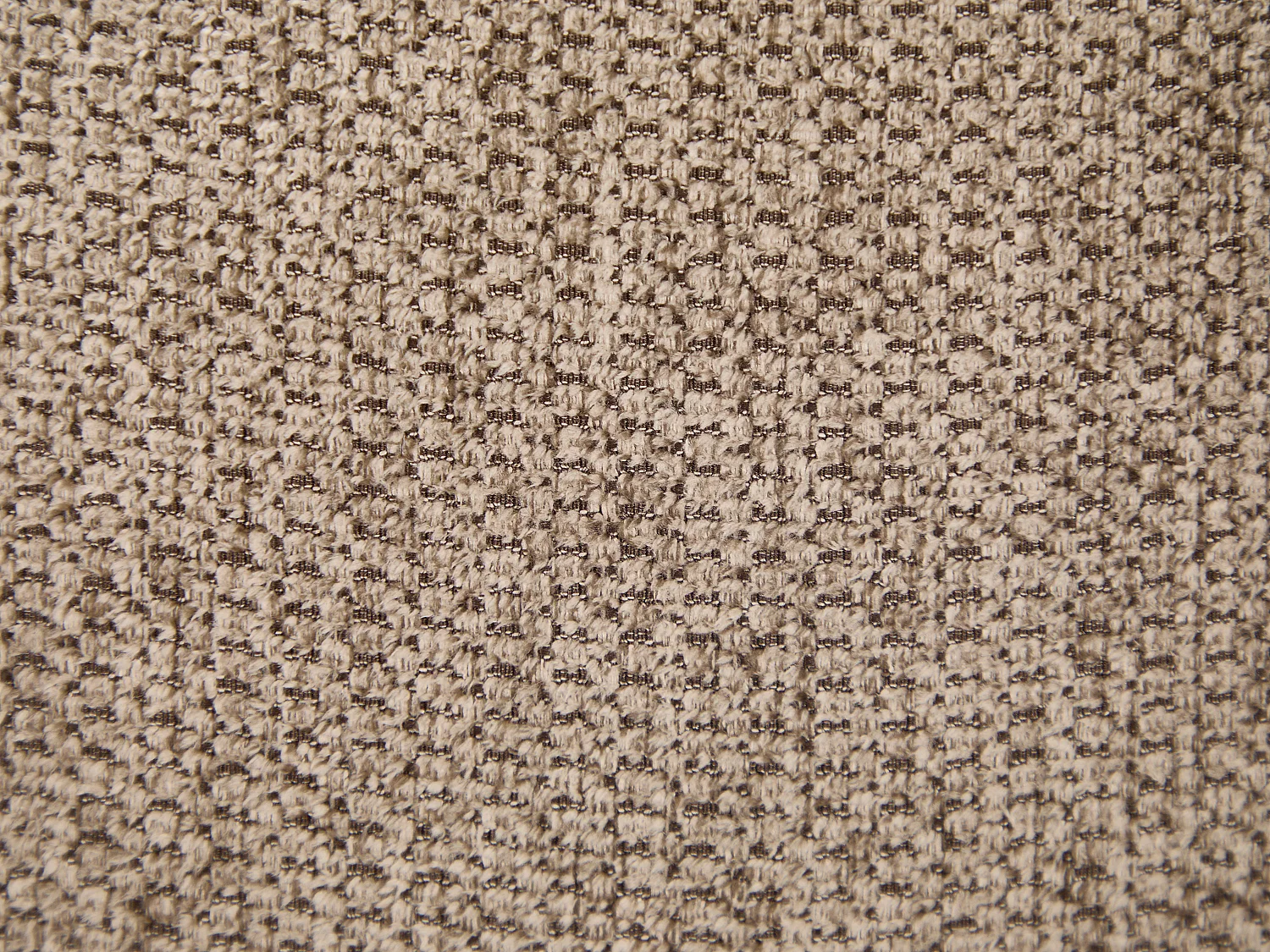 Lit rond 220 x 220 cm - Tissu texturé - Taupe + Matelas - ROGILA