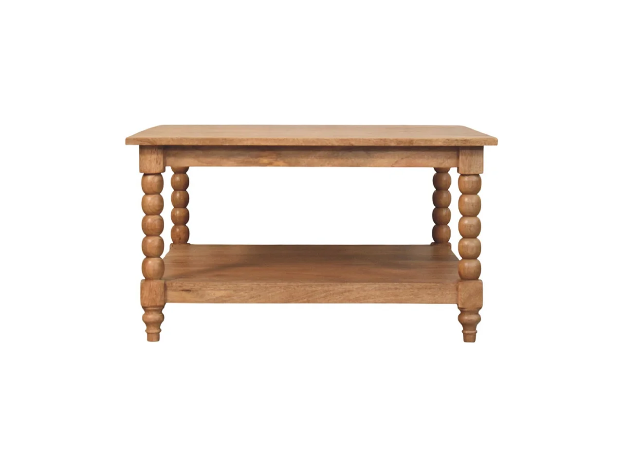 Artisan Furniture Solid Wood Spindle Golden Teak Coffee Table, 1 Open Slots, Brown