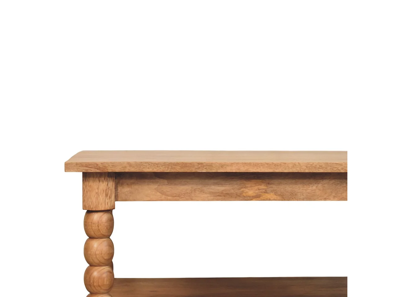 Artisan Furniture Solid Wood Spindle Golden Teak Coffee Table, 1 Open Slots, Brown