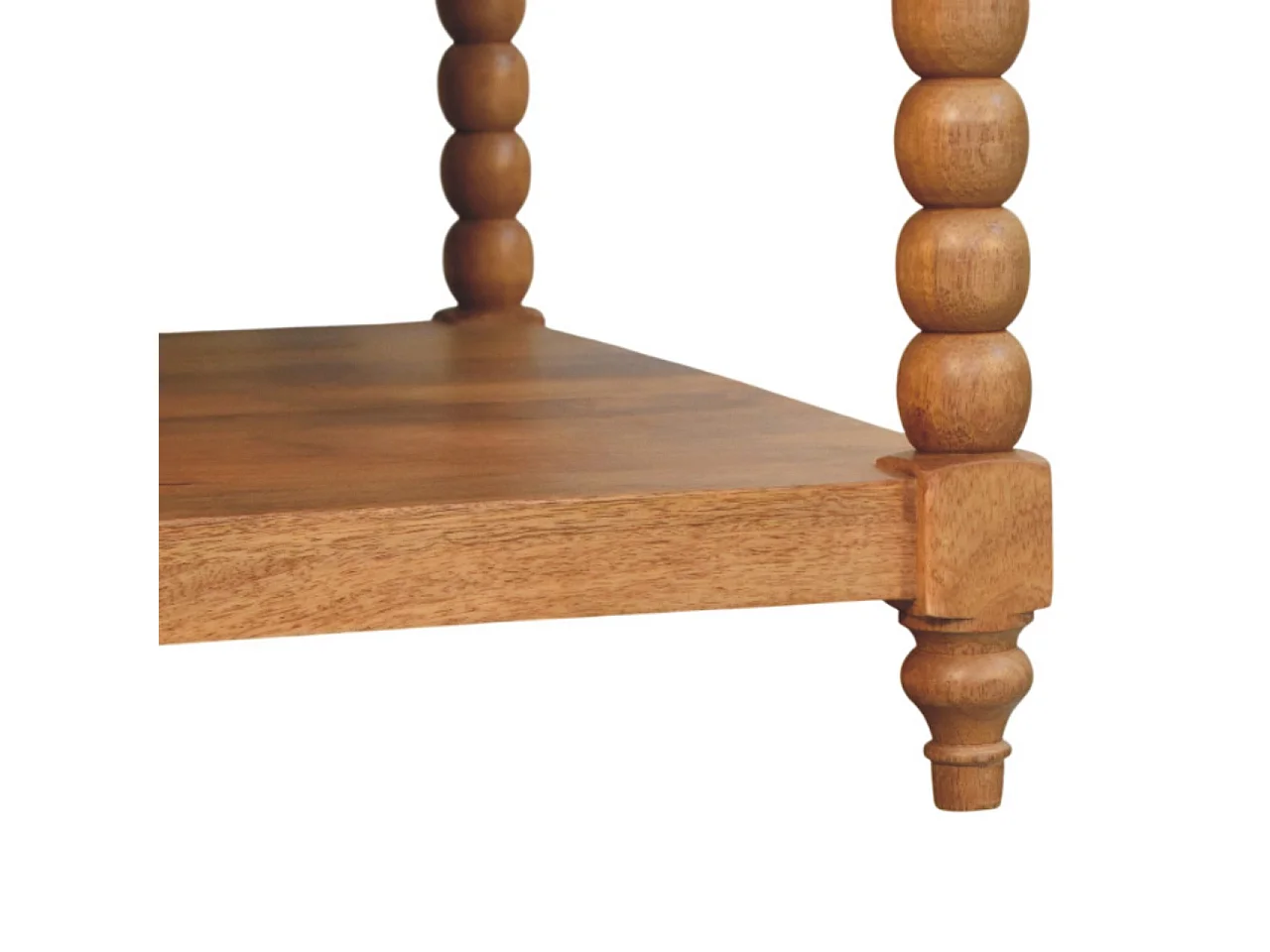 Artisan Furniture Solid Wood Spindle Golden Teak Coffee Table, 1 Open Slots, Brown
