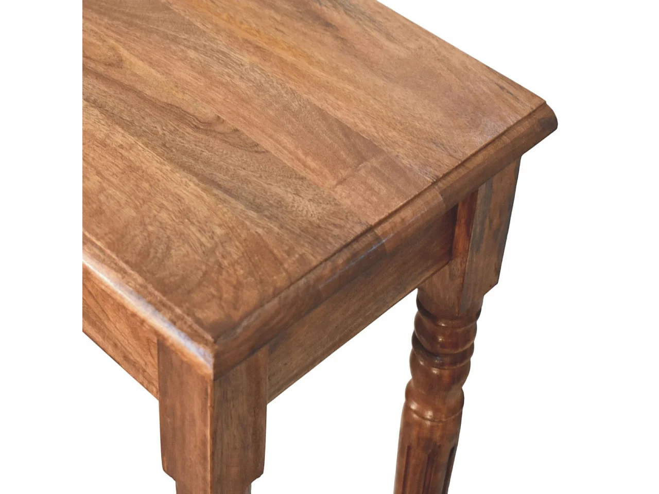 Artisan Furniture Solid Wood Three Drawer Console with Turned Legs, Brown