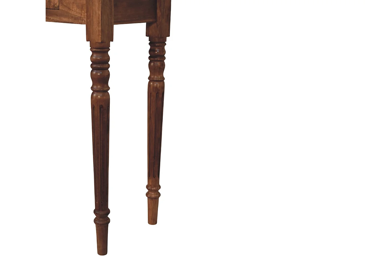 Artisan Furniture Solid Wood Three Drawer Console with Turned Legs, Brown