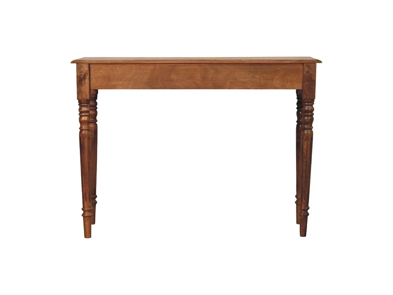 Artisan Furniture Solid Wood Three Drawer Console with Turned Legs, Brown