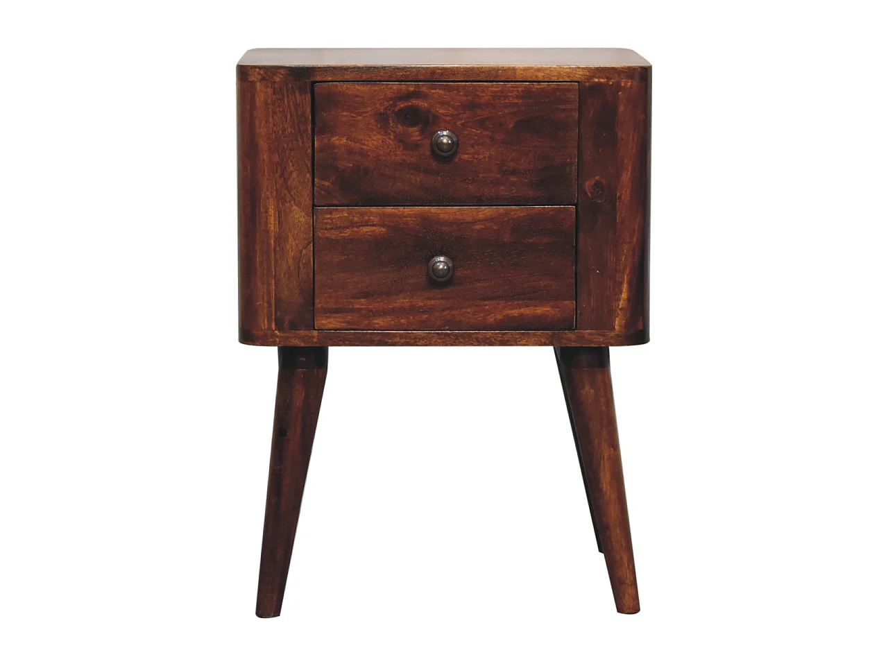 Artisan Furniture Solid Wood Bera Bedside, 2 Drawers, Brown