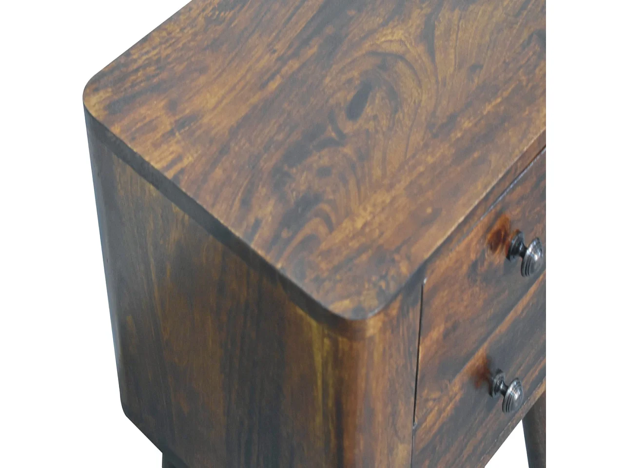 Artisan Furniture Solid Wood Bera Bedside, 2 Drawers, Brown