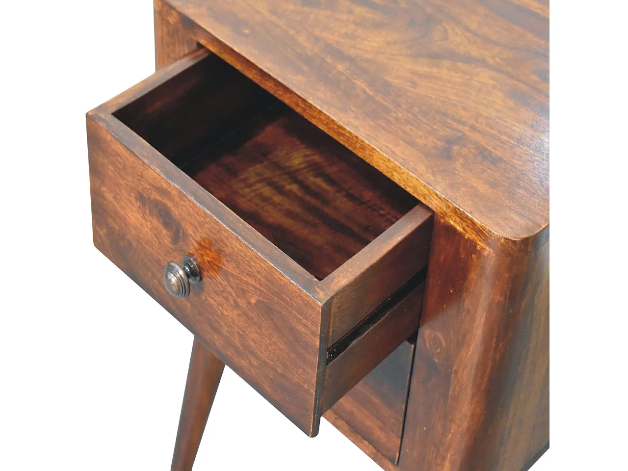 Artisan Furniture Solid Wood Bera Bedside, 2 Drawers, Brown