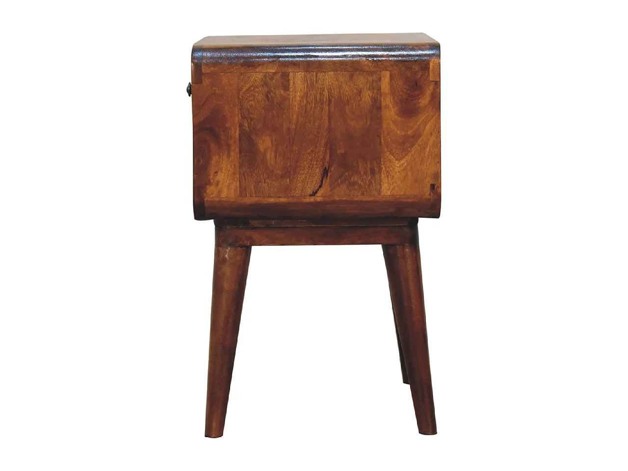 Artisan Furniture Solid Wood Curve Open Slot Chestnut Bedside, 1 Drawer, Brown