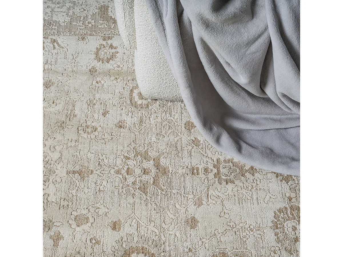 Tapis Flowline Salon Design Vintage, Beige, 120 x 160 cm