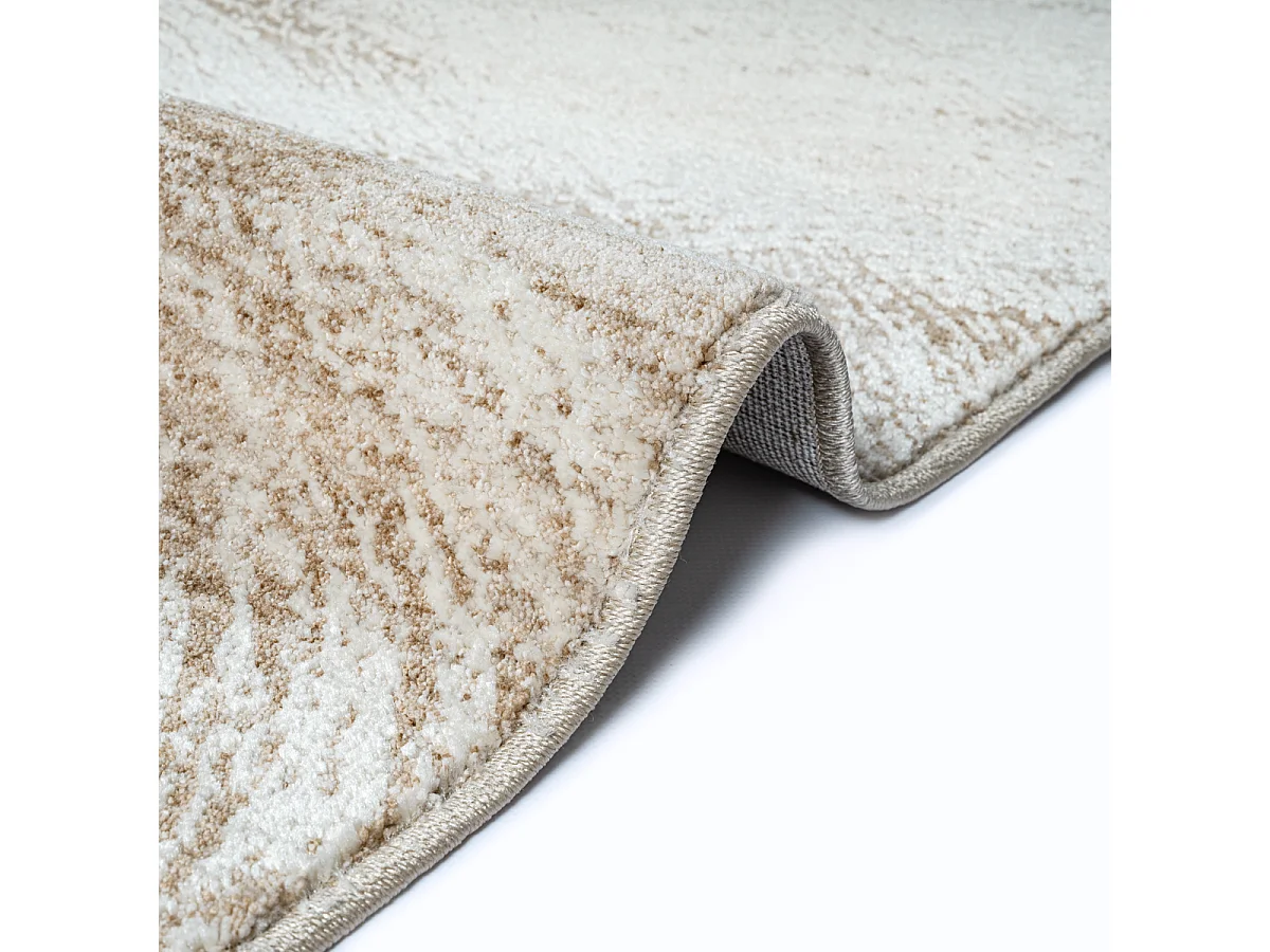Tapis Flowline Salon Moderne Design Cercle, Beige, 80 x 150 cm