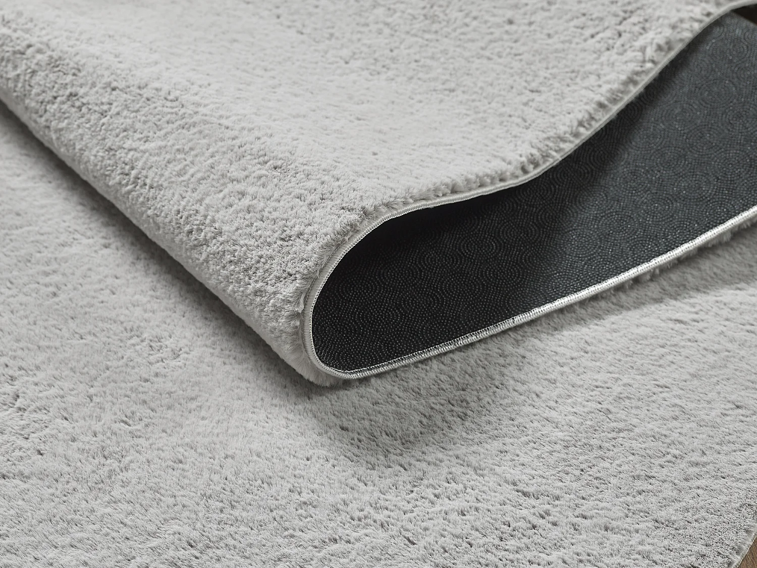 Tapis Cosy doux lavable uni, gris, 80 x 300 cm