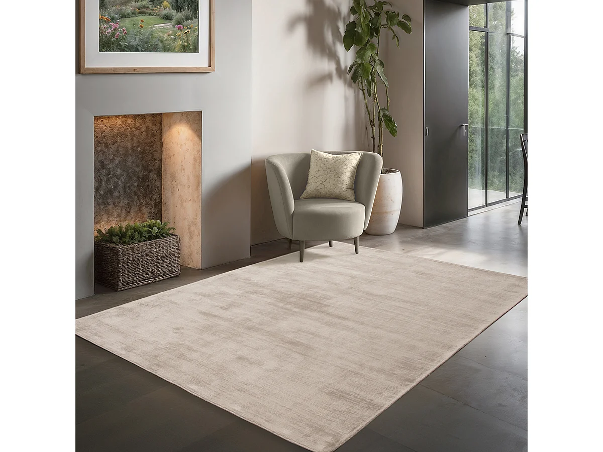 Tapis Arte salon design élégant, crème, 200 cm rond