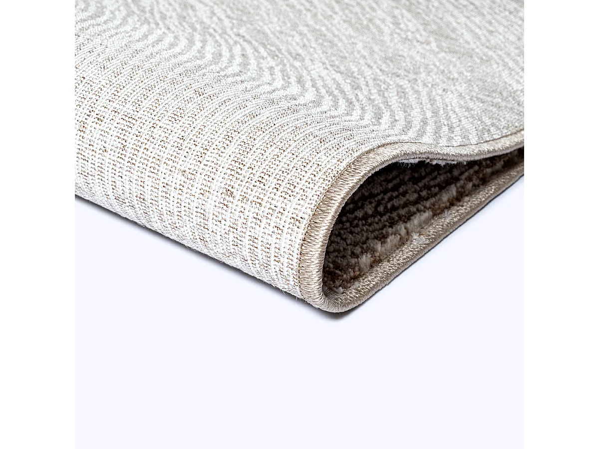 Tapis Flowline Salon Moderne Design Cercle, Beige, 160 x 230 cm