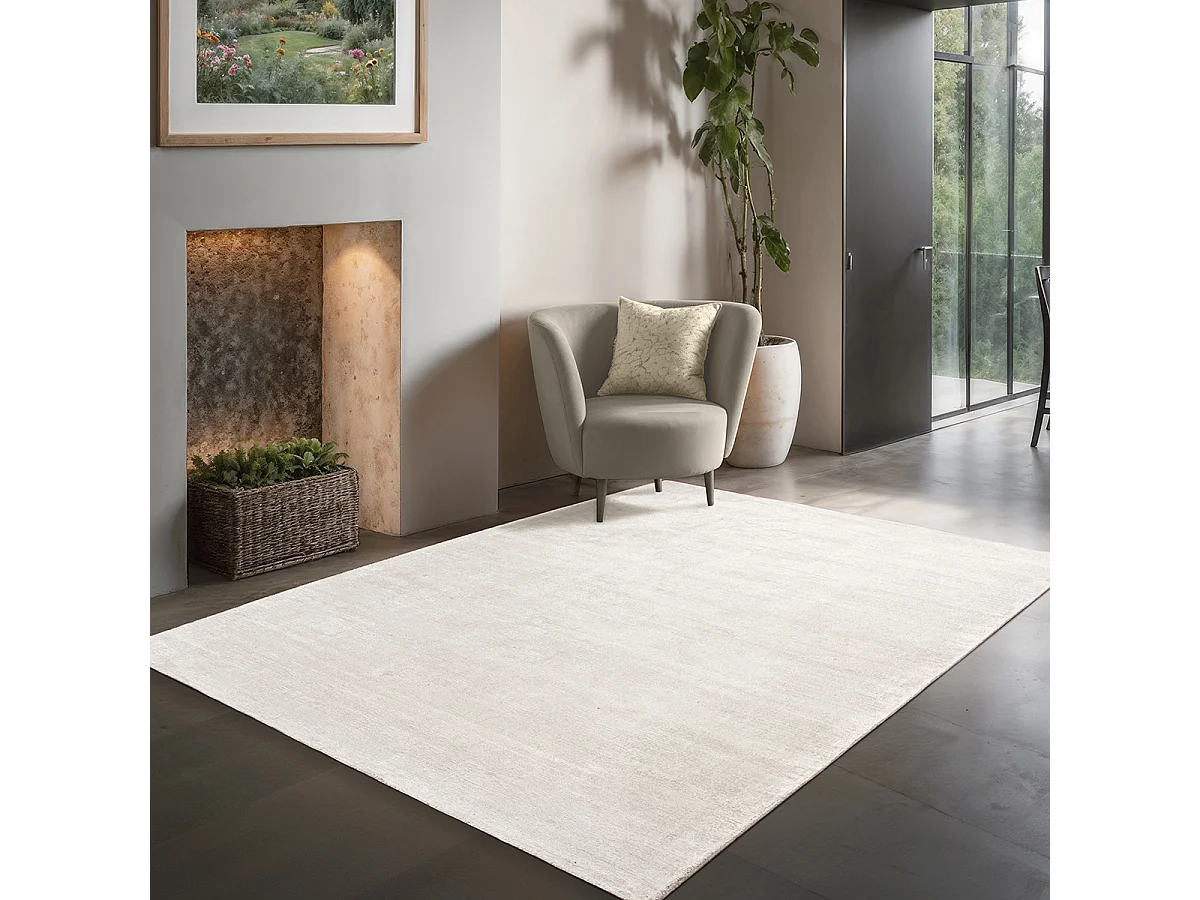 Tapis Arte salon design élégant, blanc, 120 x 170 cm
