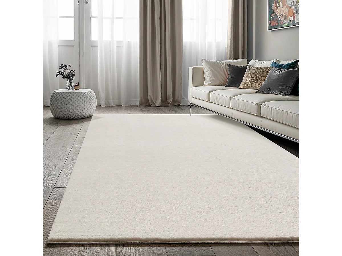 Tapis Cosy doux lavable uni, beige, 200 x 280 cm