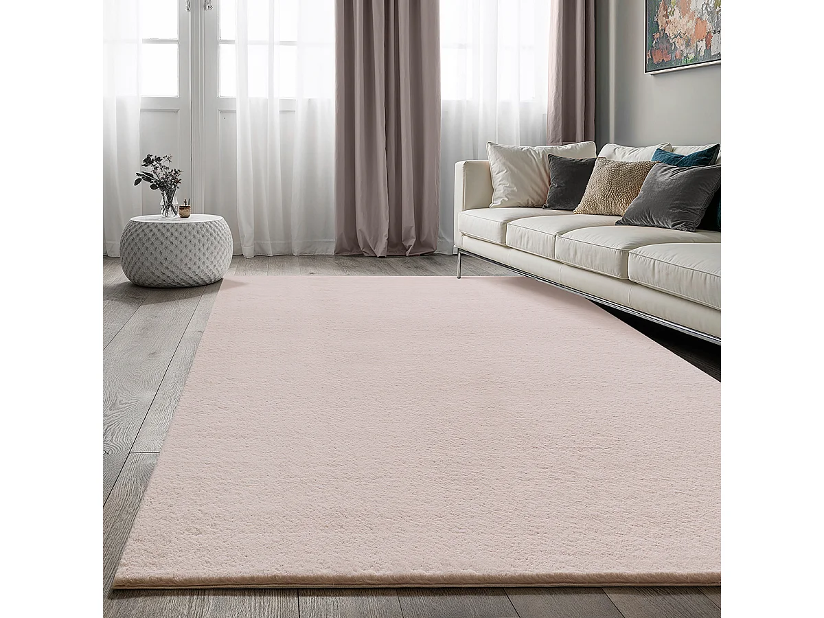 Tapis Cosy doux lavable uni, rose, 80 x 150 cm