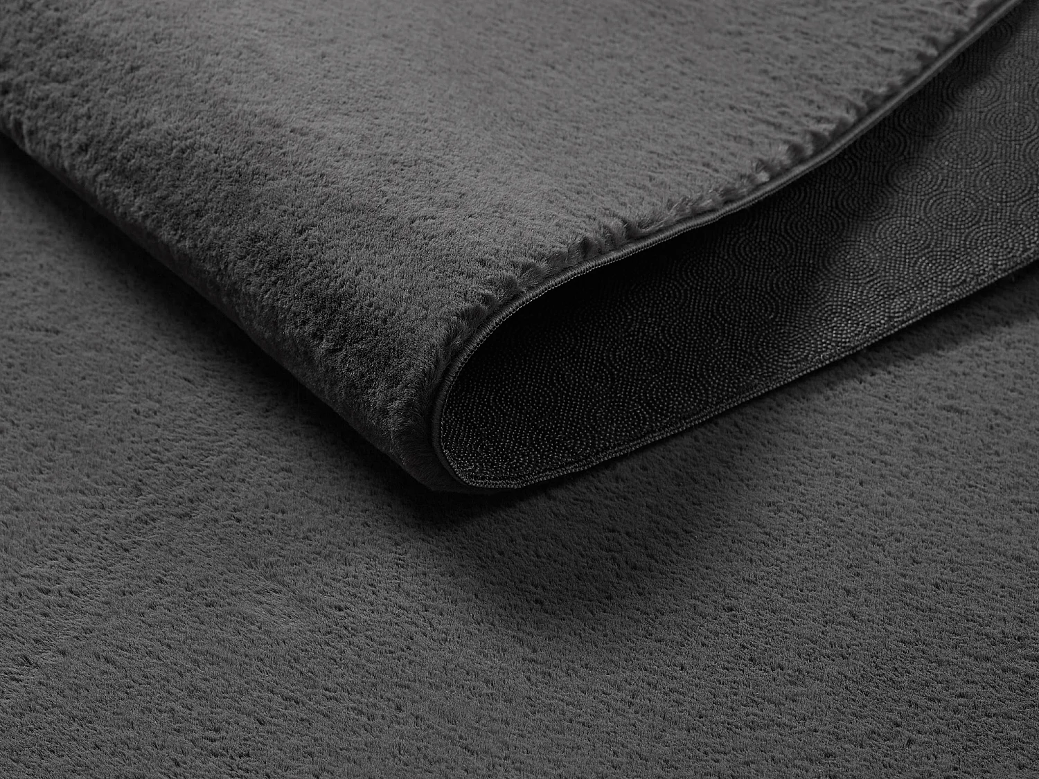 Tapis Cosy doux lavable uni, anthracite, 200 x 280 cm