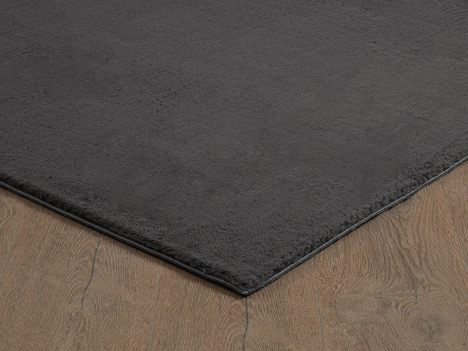 Tapis Cosy doux lavable uni, anthracite, 120 x 160 cm