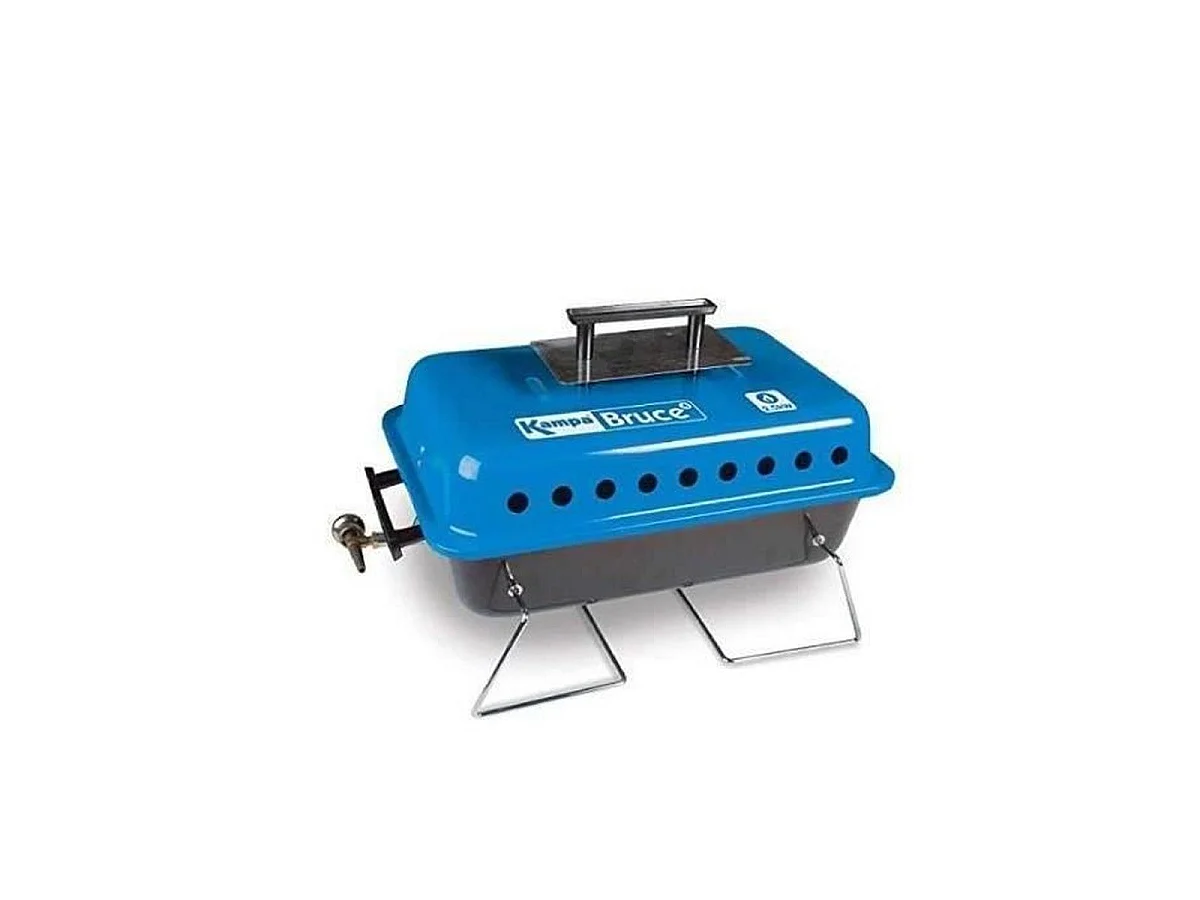 Barbacoa de Gas Portátil KAMPA Bruce con Piedras de Lava, Azul - Camping, Picnics, Autocaravanas, Uso en la Mesa