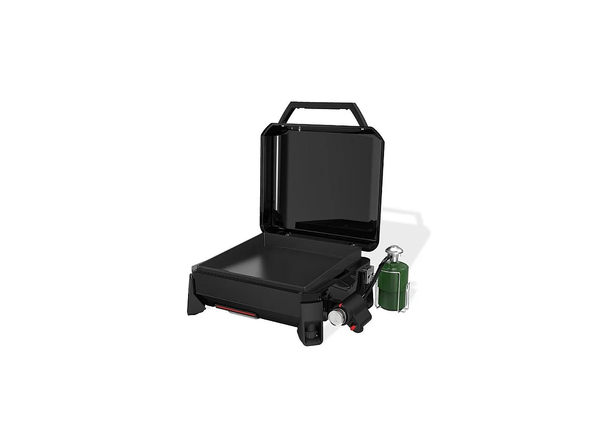 Weber Portable Gas Plancha Grill 3kW 43x41cm Schwarz Tischgrill mit schneller Aufheizung bis zu 260°C