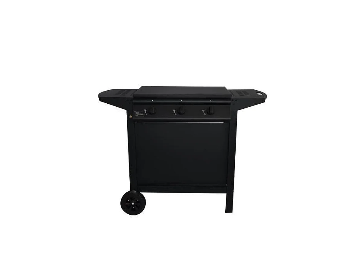 GRILL GARDEN Barbecue à gaz compact noir 14 kW avec capot, allumage Piezo et 4 brûleurs