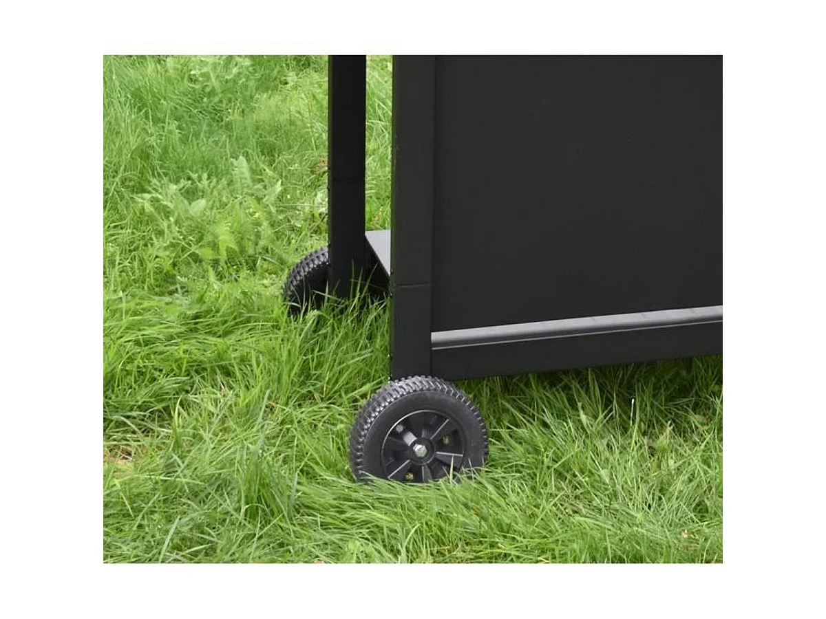 GRILL GARDEN Barbecue à gaz compact noir 14 kW avec capot, allumage Piezo et 4 brûleurs