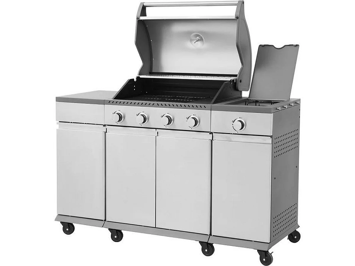 COOKINGBOX Brisbane Gasgrill auf Edelstahlwagen 142 x 57 x 112 cm