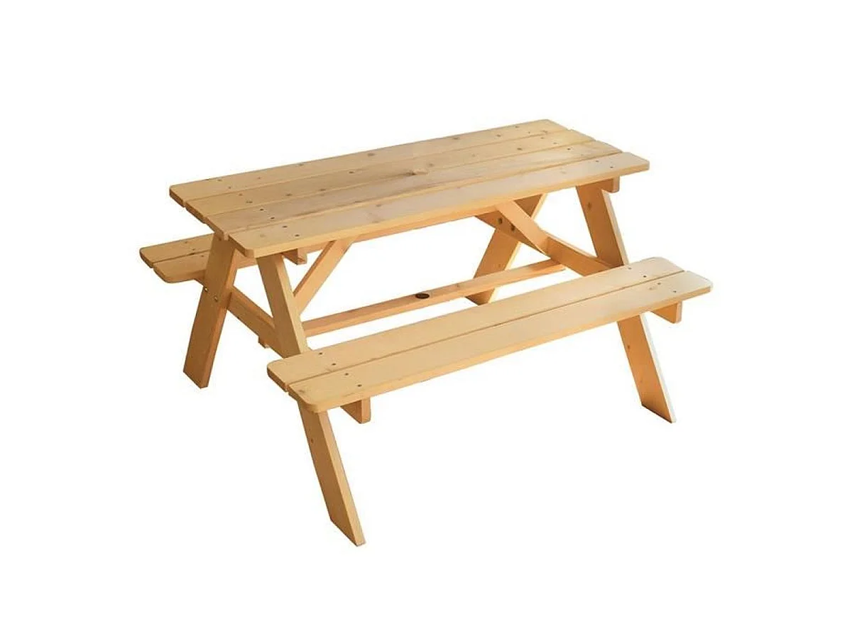FUN HOUSE INDIAN PANDA - Table de pique-nique enfant en bois avec parasol