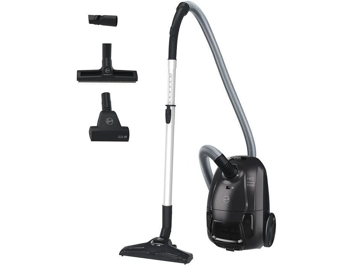 Aspiradora cilíndrica compacta y potente sin bolsa HE1 - Capacidad de 2,5 L - Ideal para suelos duros y alfombras