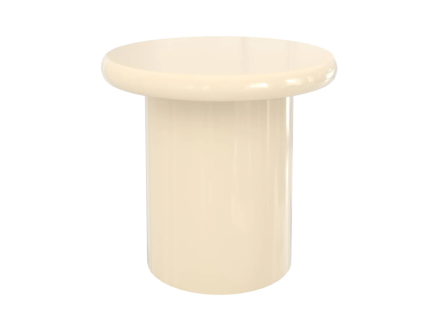 Tavolino laccato bianco in MDF, D50 cm - Apoline