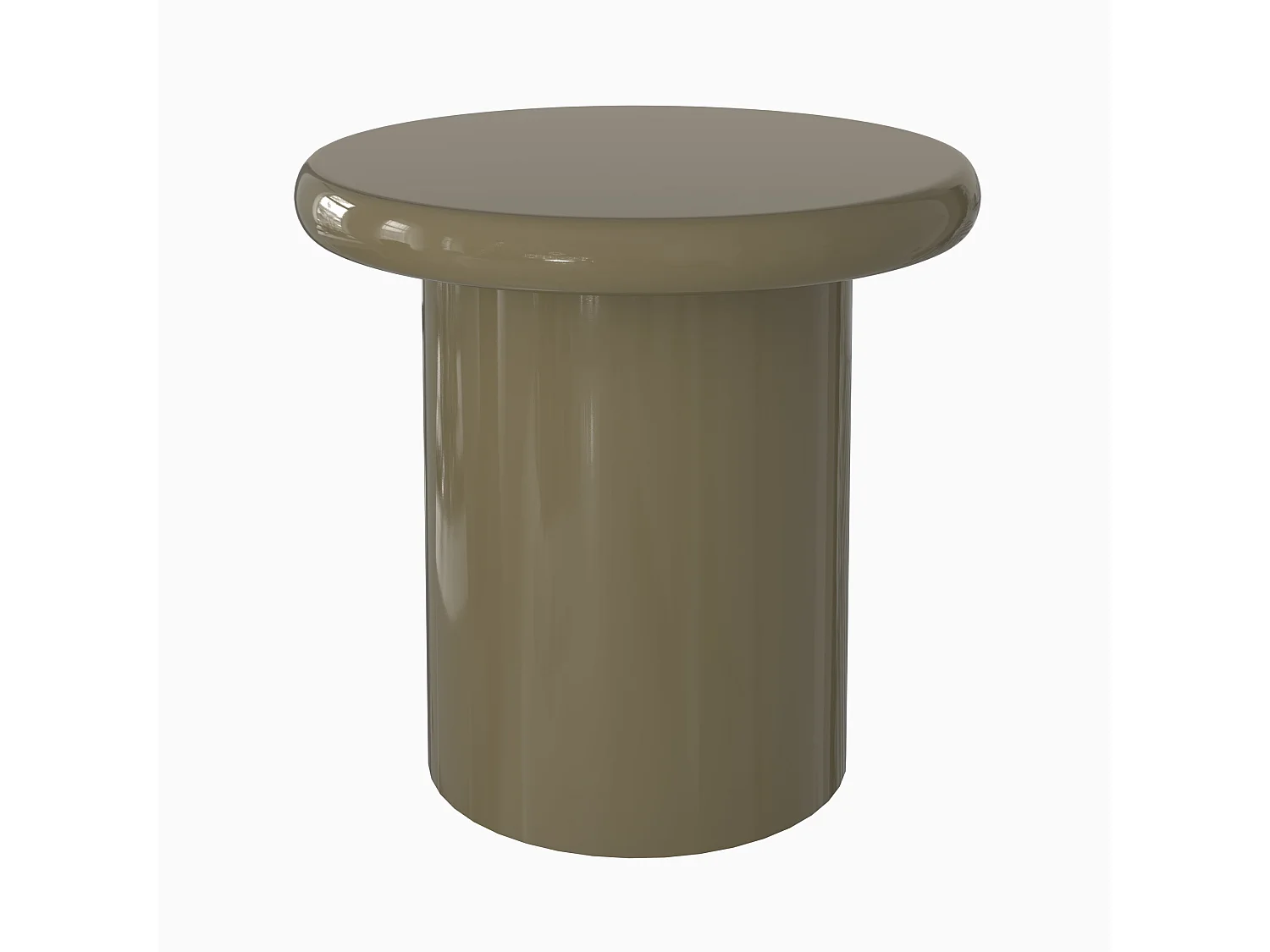 Tavolino laccato verde kaki in MDF D50 cm - Apoline