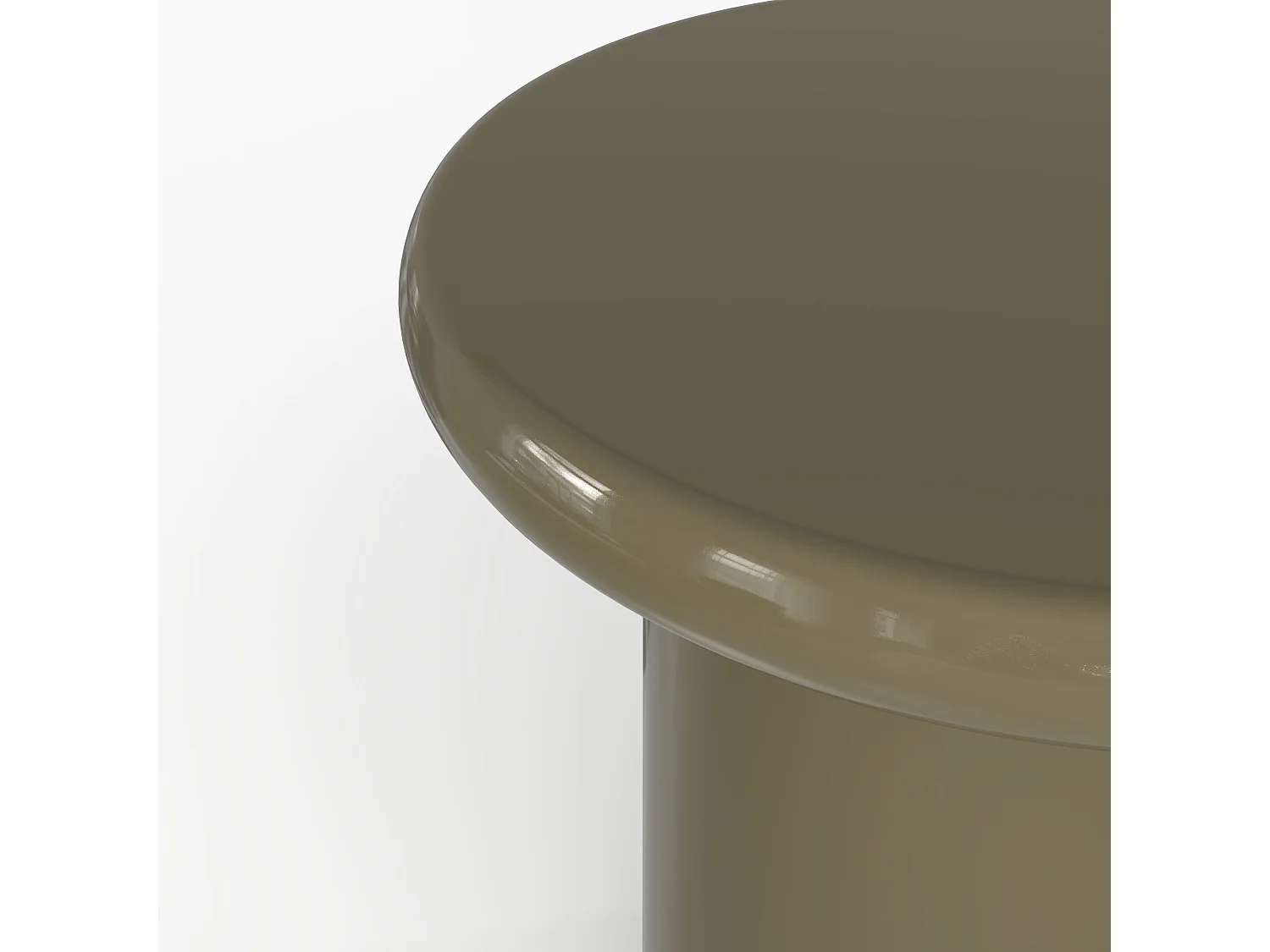 Tavolino laccato verde kaki in MDF D50 cm - Apoline
