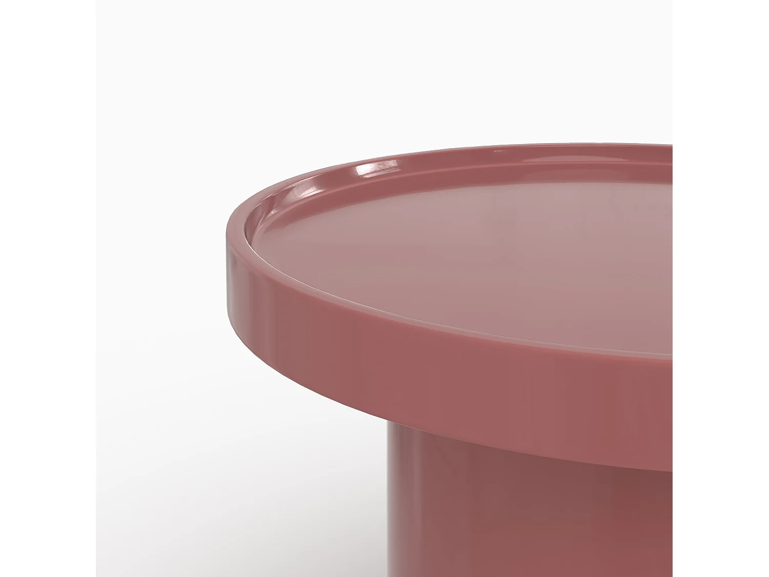 Mesa auxiliar lacada en rojo frambuesa de MDF, D50 cm - Nora
