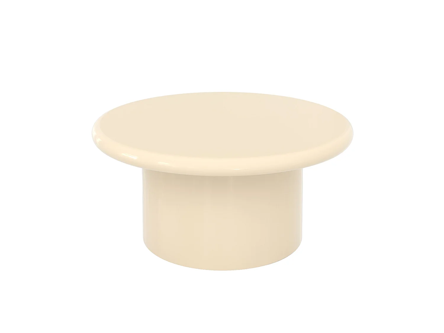Tavolino laccato bianco in MDF, D80 cm - Apoline