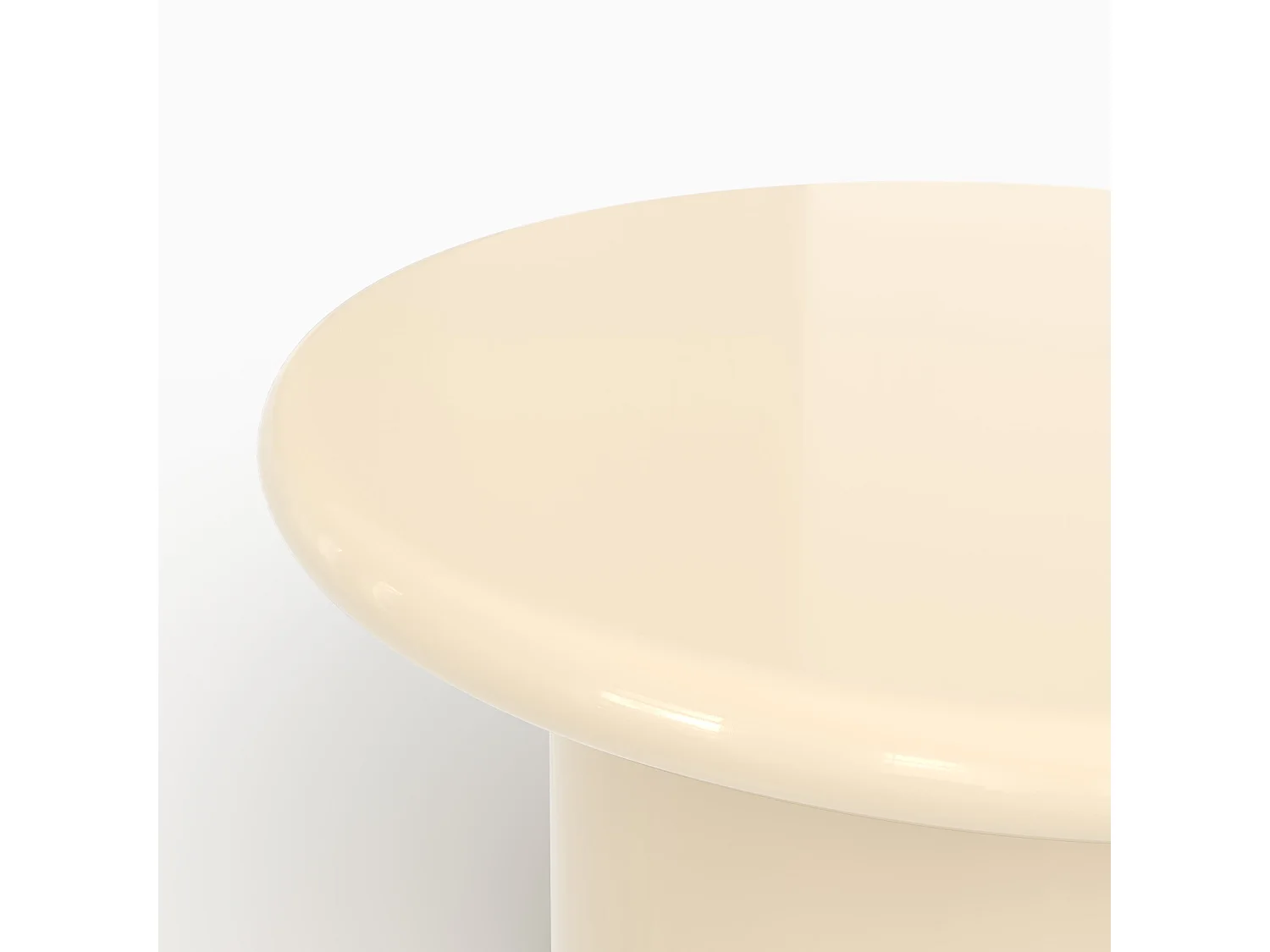 Tavolino laccato bianco in MDF, D80 cm - Apoline