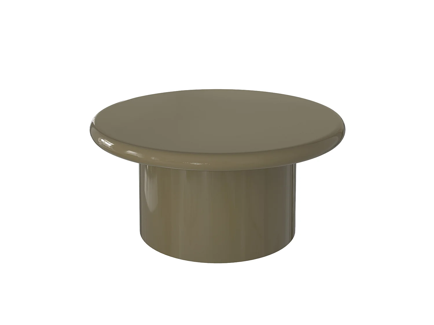 Tavolino laccato verde kaki in MDF, D80 cm - Apoline