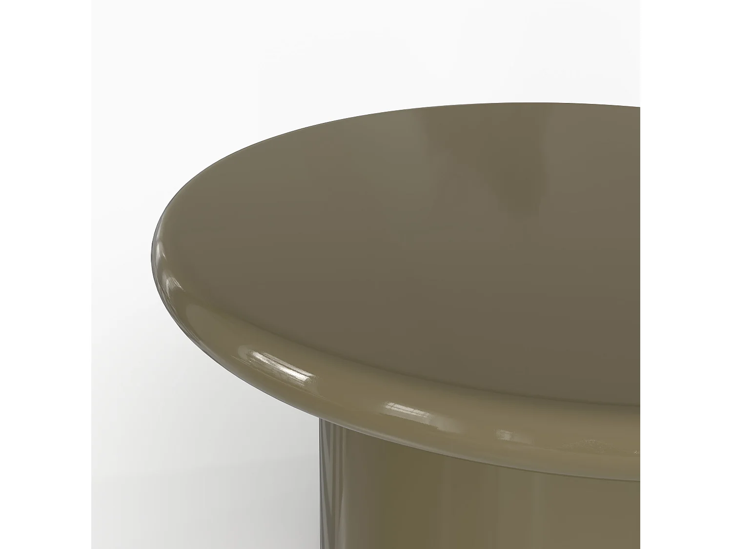 Tavolino laccato verde kaki in MDF, D80 cm - Apoline