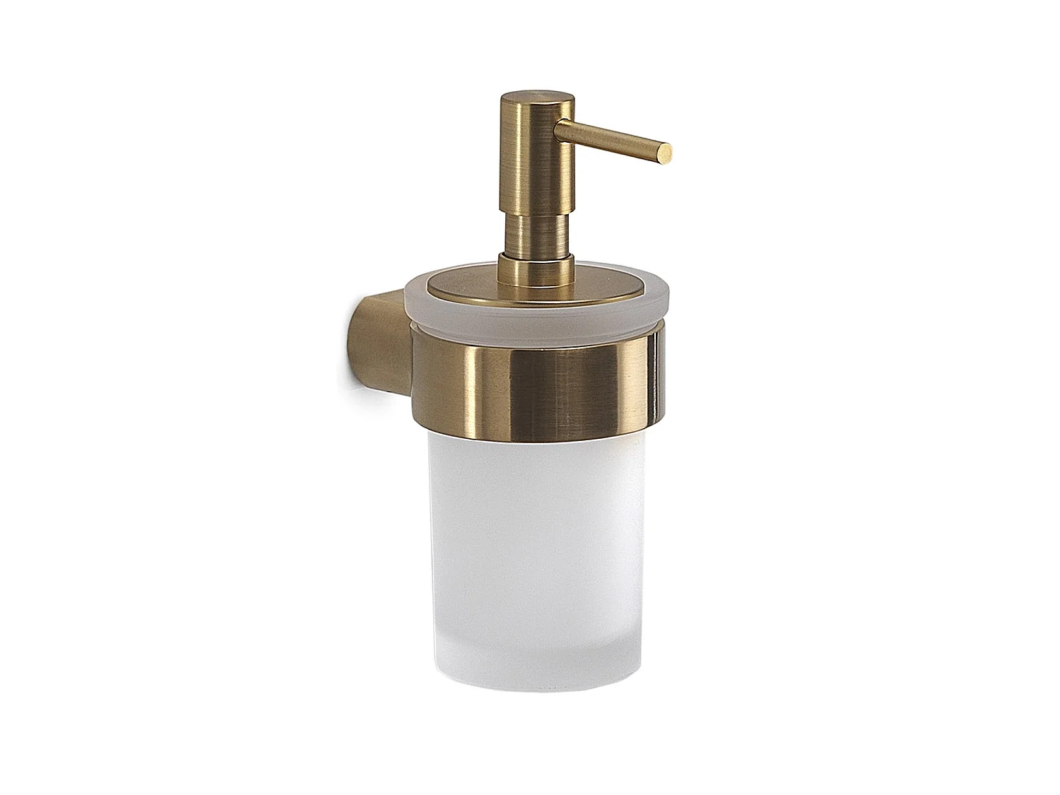 Distributeur De Savon Mural Or Mat En Laiton Et Verre Satiné | Palazzo