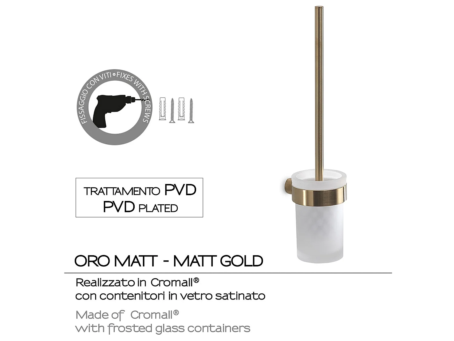 Brosse Wc Murale Finition Or Mat | Palazzo