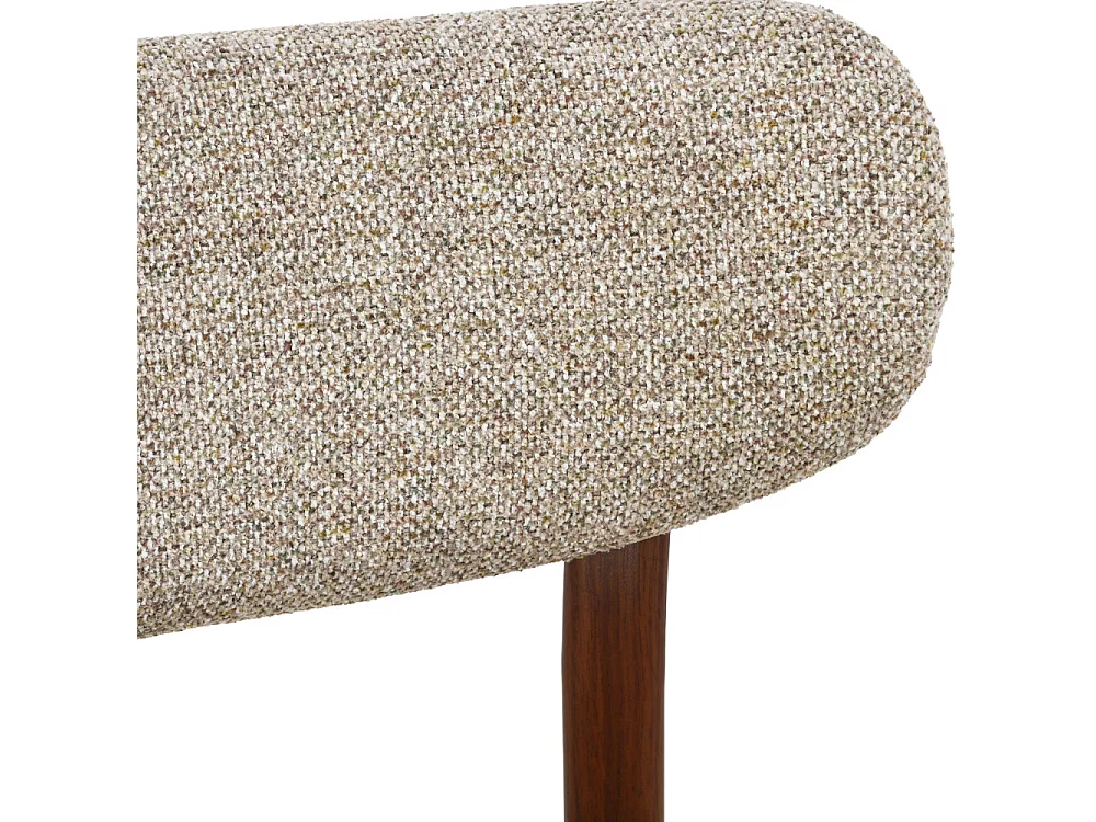 Lunara - Lot de 2 chaises de bar en tissu piètement effet foncé bois H65cm - Marron chiné