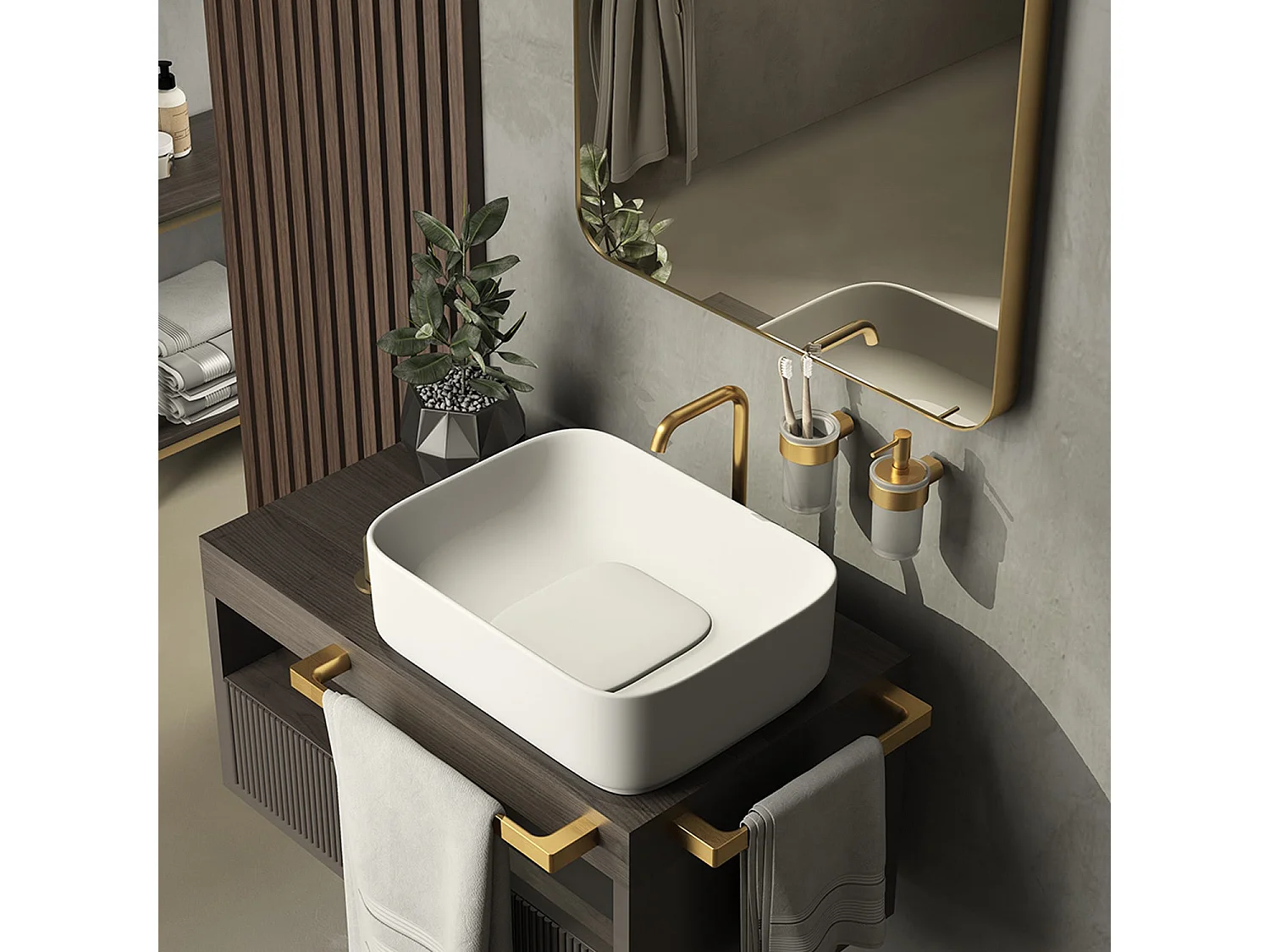 Porte-Rouleau Mural Salle De Bain Or Mat | Palazzo