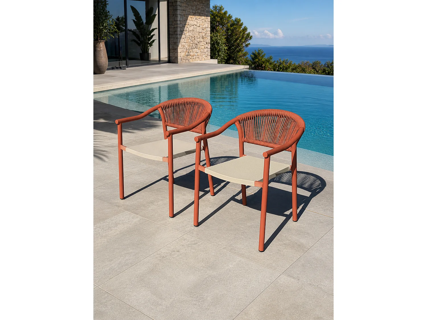 Set van 2 tuinstoelen - Terracotta - SUMBA