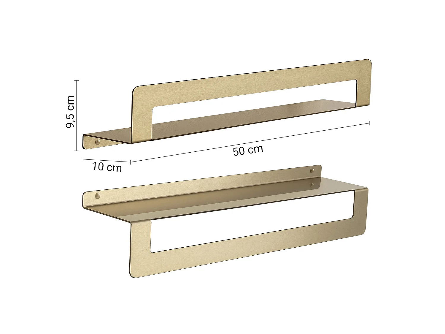 Étagère De Douche Porte-Serviettes 50 Cm Or Mat | Camelia