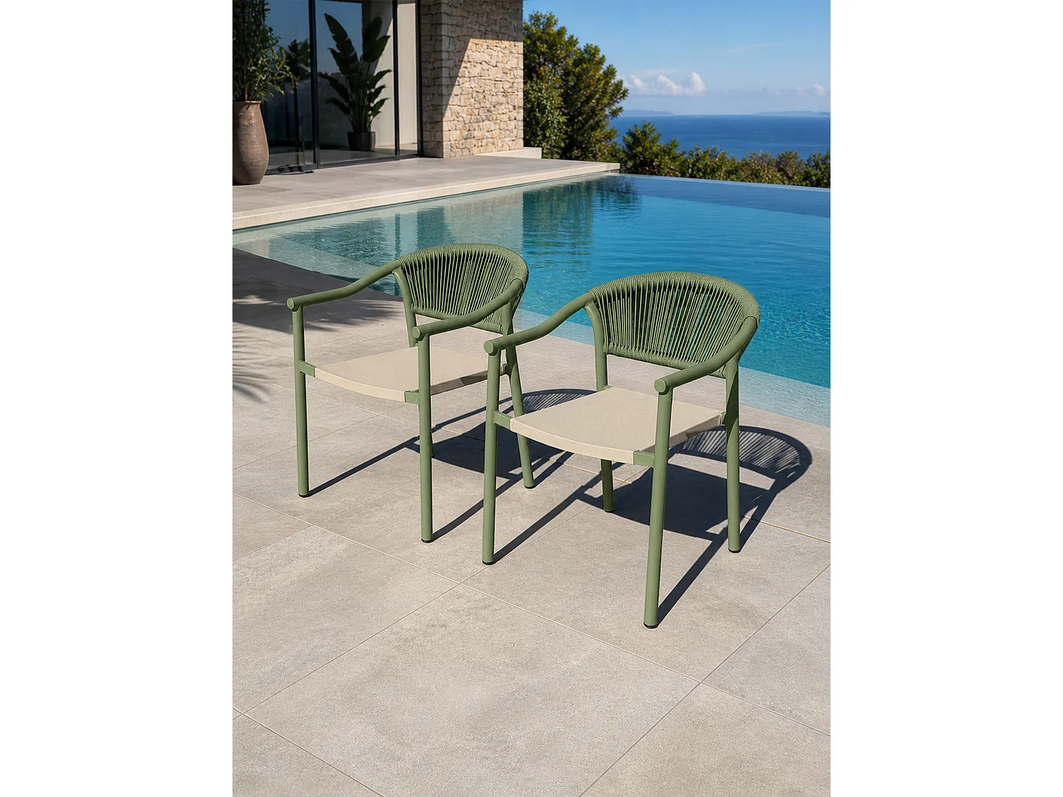Set van 2 tuinstoelen - Olijfgroen - SUMBA
