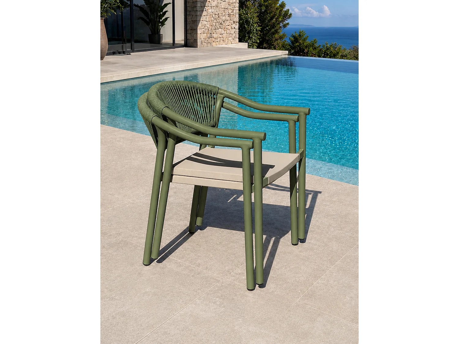 Set van 2 tuinstoelen - Olijfgroen - SUMBA