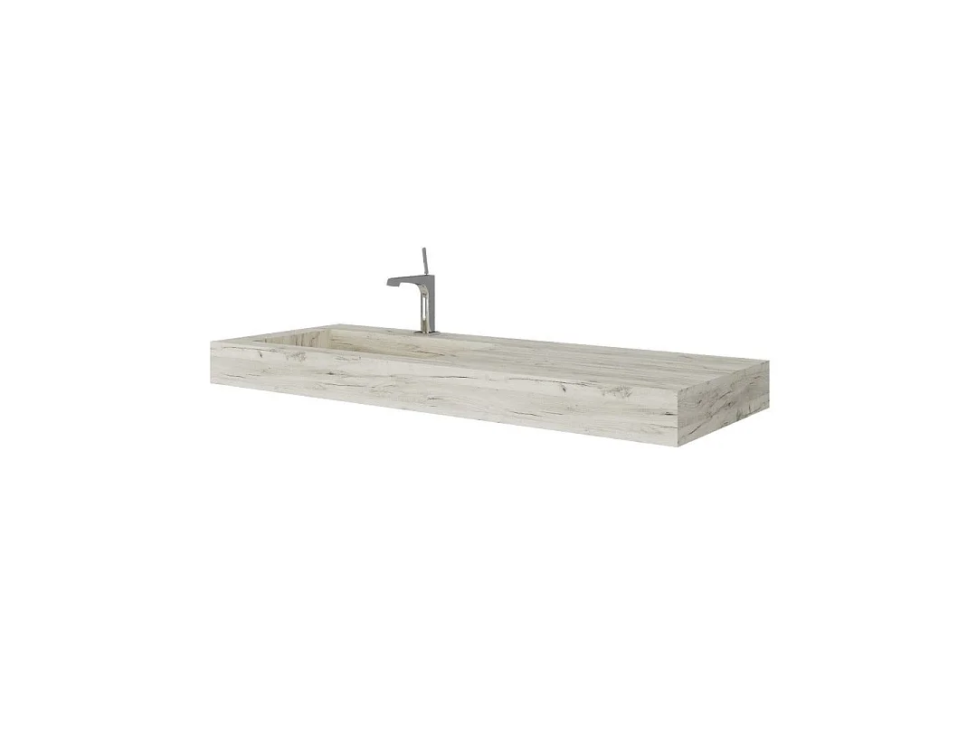 Lavabo Asymétrique Avec Cuvette À Gauche 120Cm Hpl Ice Oak
