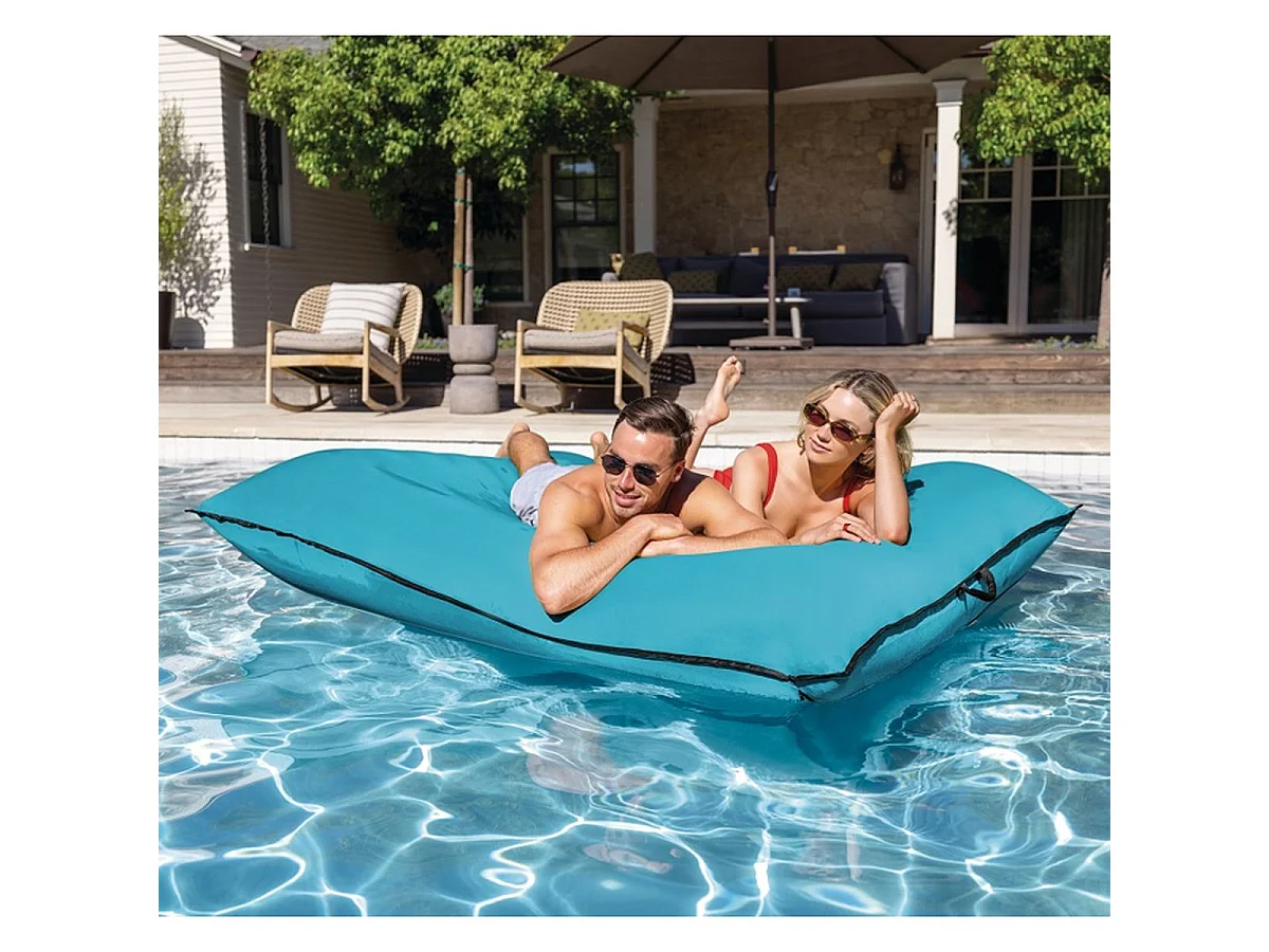 Pouf géant extérieur flottant Intex - Bleu 198 x 157 cm