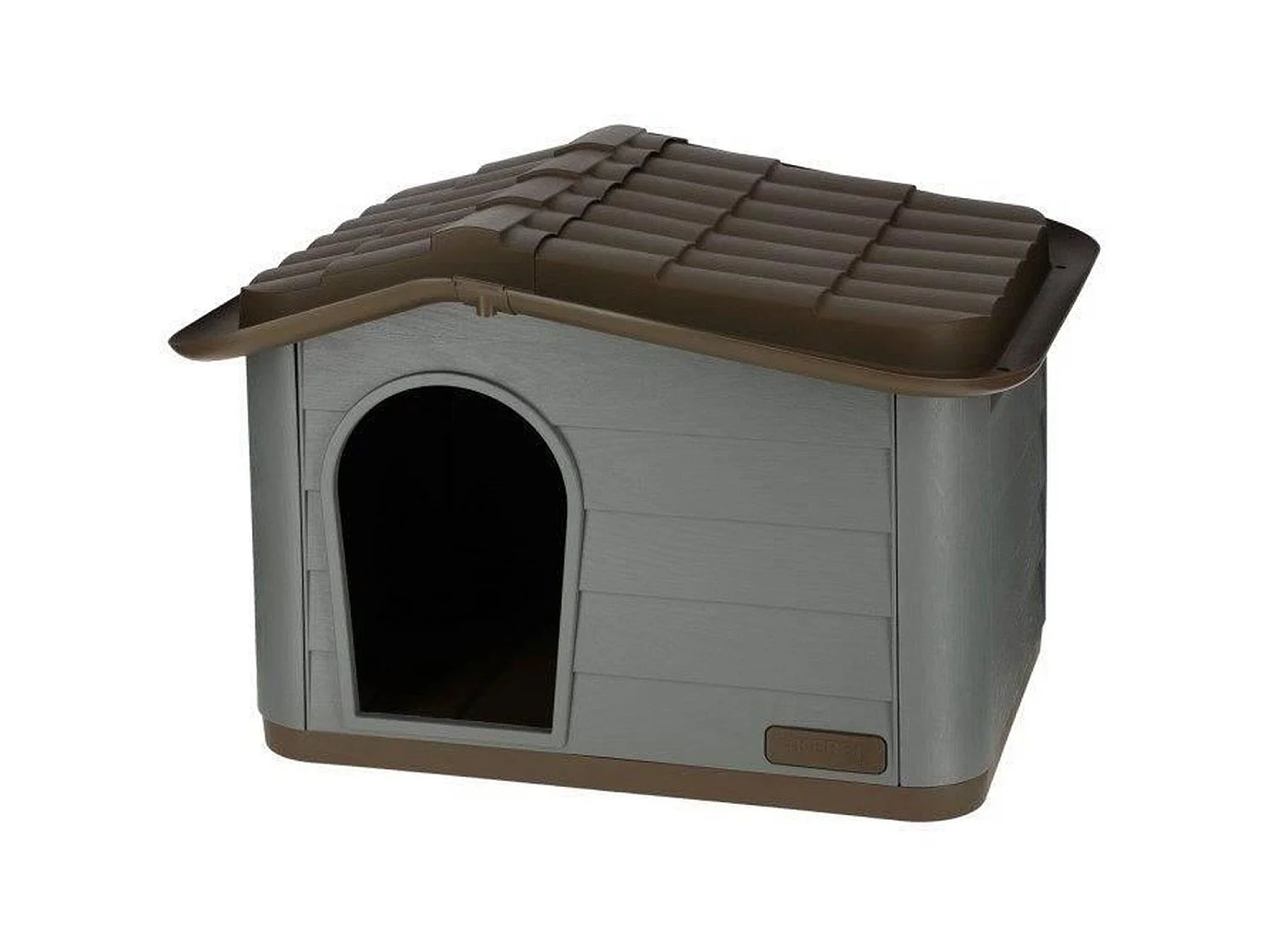 KERBL Paola Eco XL - Katzenhaus aus Recyceltem Kunststoff, 75 x 59 x 55 cm, Grau, Mediterraner Stil