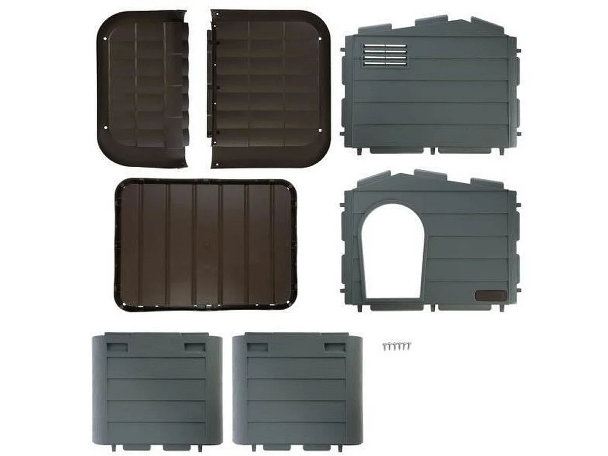 KERBL Paola Eco XL - Katzenhaus aus Recyceltem Kunststoff, 75 x 59 x 55 cm, Grau, Mediterraner Stil