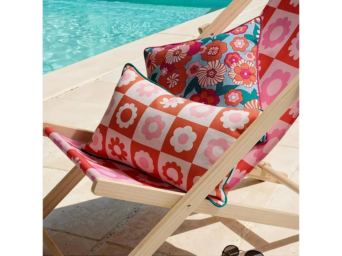 Coussin d'Extérieur "Chachapop" 30x50cm Rose