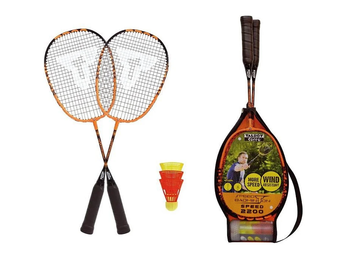 Lichtgewicht aluminium badmintonset met 2 rackets en 3 shuttles